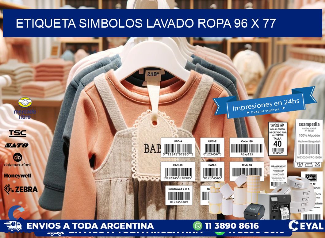 ETIQUETA SIMBOLOS LAVADO ROPA 96 x 77