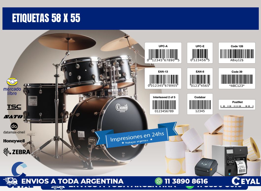 ETIQUETAS 58 x 55