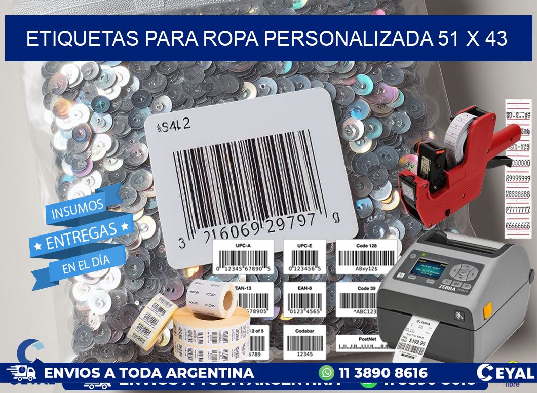 ETIQUETAS PARA ROPA PERSONALIZADA 51 x 43