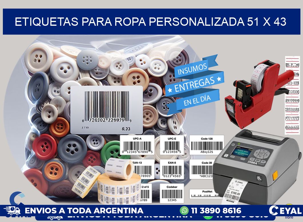 ETIQUETAS PARA ROPA PERSONALIZADA 51 x 43