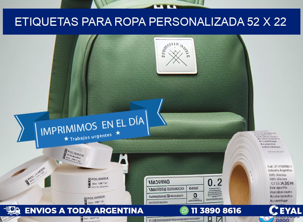 ETIQUETAS PARA ROPA PERSONALIZADA 52 x 22