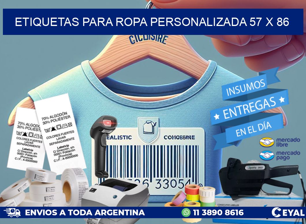 ETIQUETAS PARA ROPA PERSONALIZADA 57 x 86