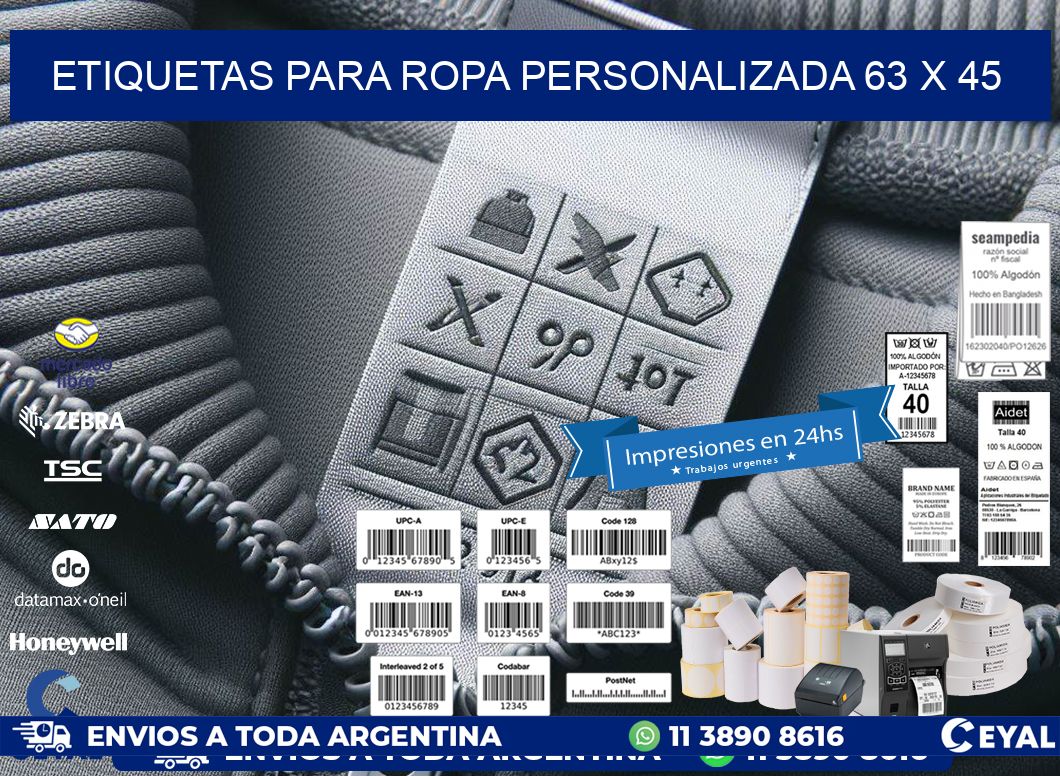 ETIQUETAS PARA ROPA PERSONALIZADA 63 x 45