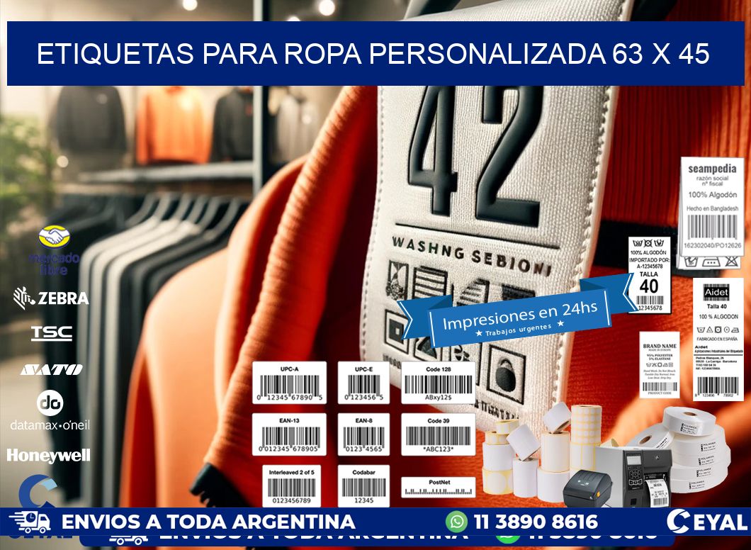 ETIQUETAS PARA ROPA PERSONALIZADA 63 x 45