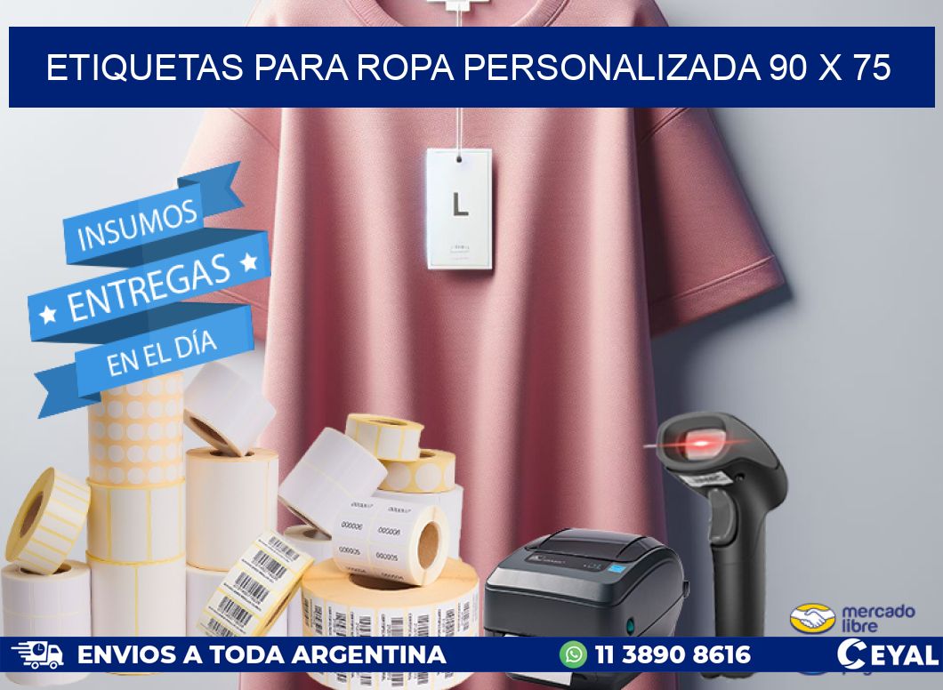 ETIQUETAS PARA ROPA PERSONALIZADA 90 x 75
