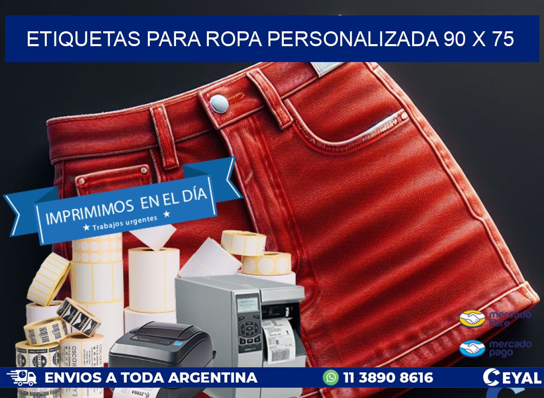 ETIQUETAS PARA ROPA PERSONALIZADA 90 x 75