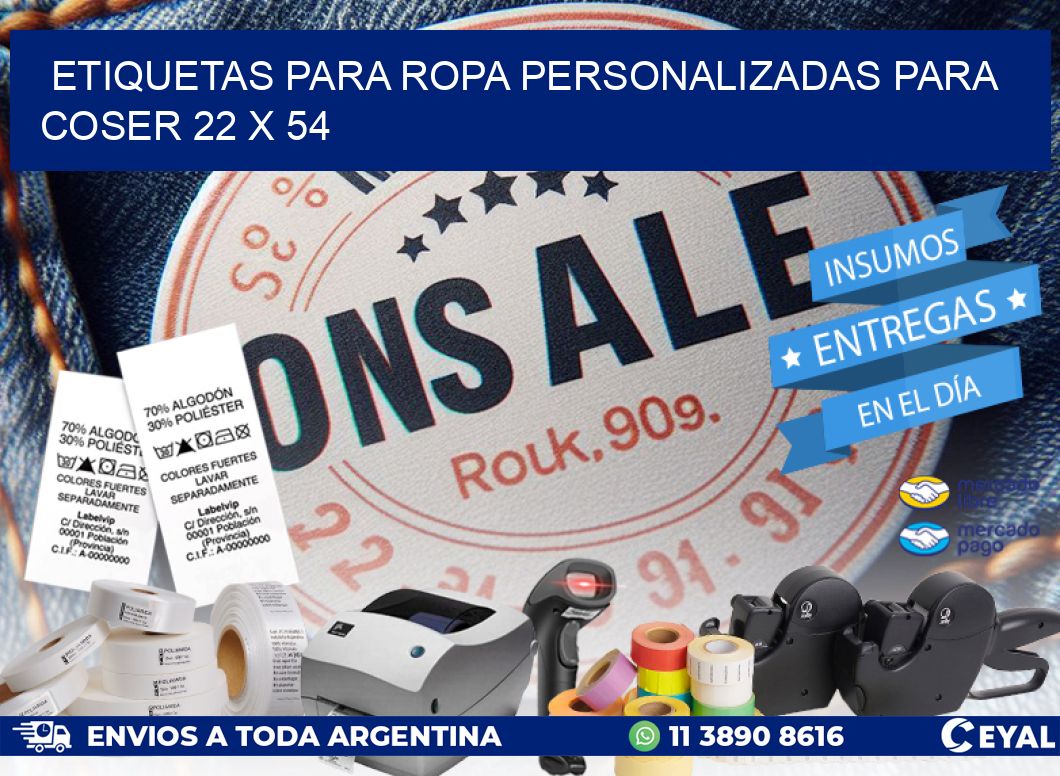 ETIQUETAS PARA ROPA PERSONALIZADAS PARA COSER 22 x 54