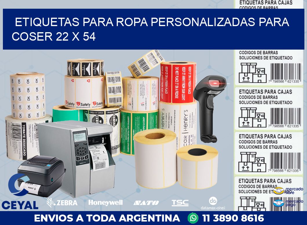 ETIQUETAS PARA ROPA PERSONALIZADAS PARA COSER 22 x 54