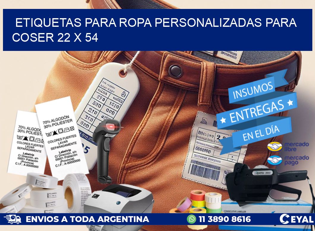 ETIQUETAS PARA ROPA PERSONALIZADAS PARA COSER 22 x 54
