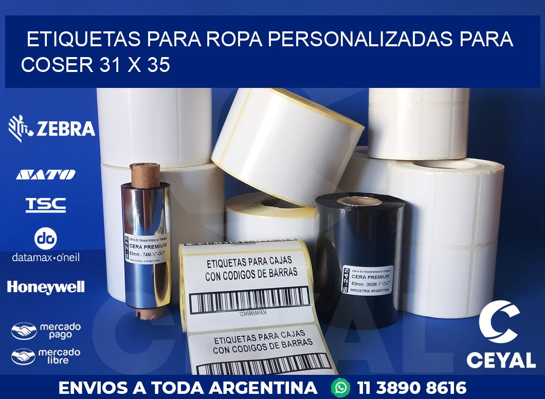 ETIQUETAS PARA ROPA PERSONALIZADAS PARA COSER 31 x 35