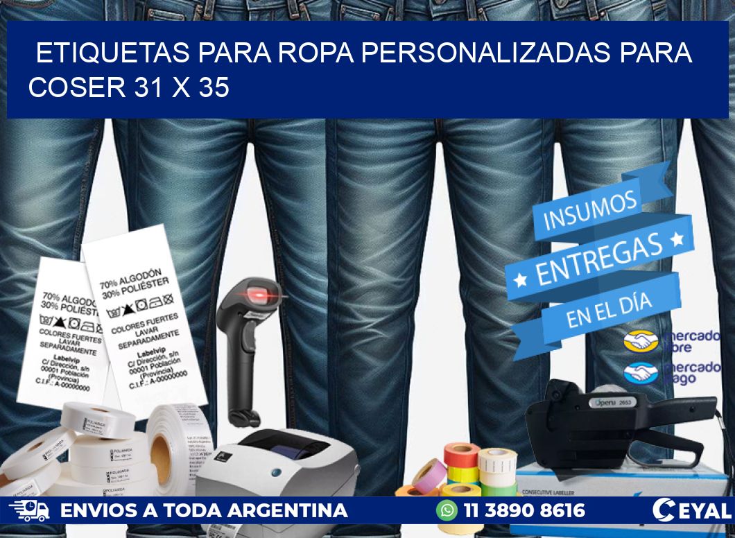 ETIQUETAS PARA ROPA PERSONALIZADAS PARA COSER 31 x 35