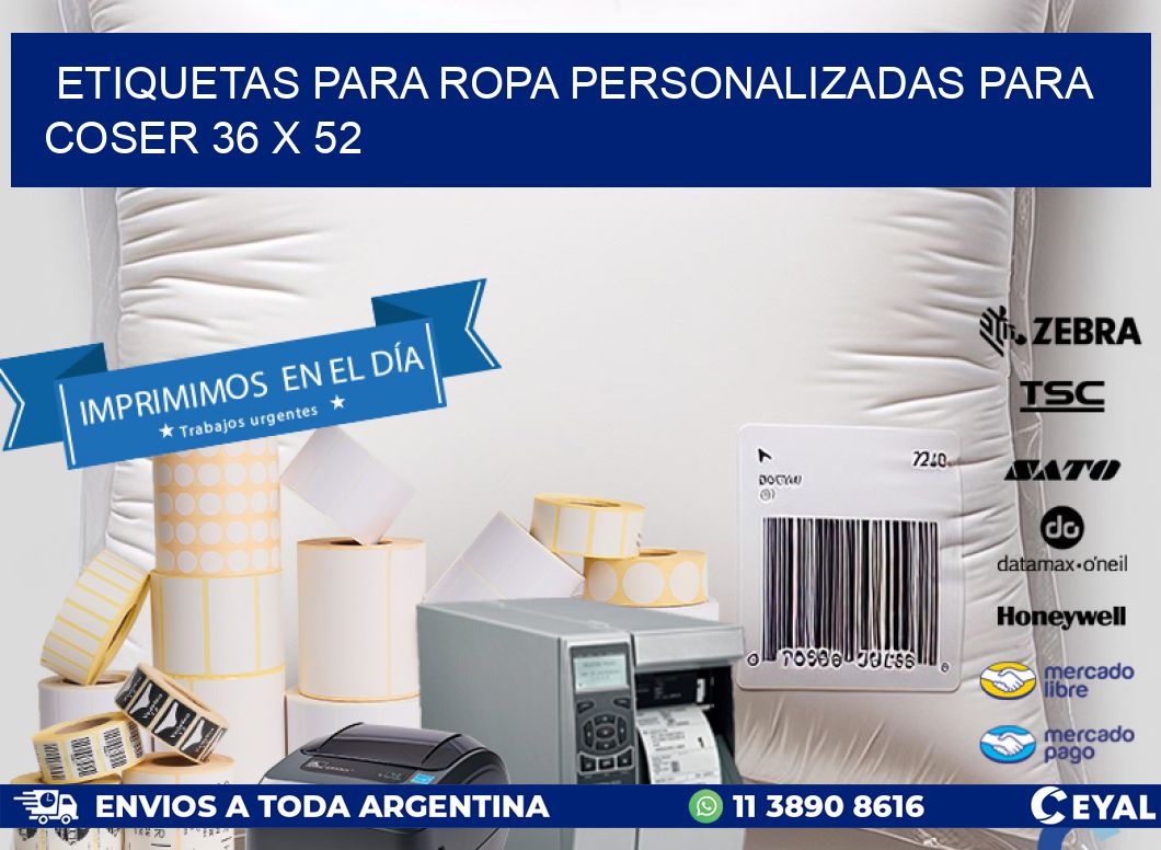 ETIQUETAS PARA ROPA PERSONALIZADAS PARA COSER 36 x 52