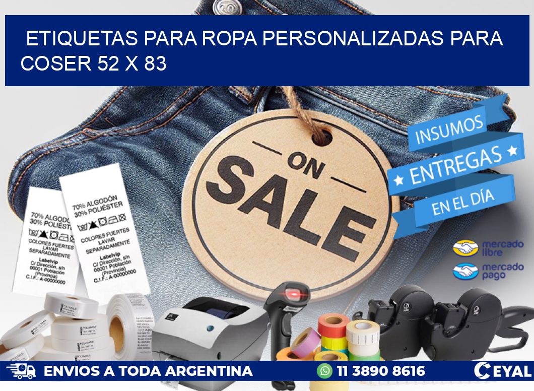 ETIQUETAS PARA ROPA PERSONALIZADAS PARA COSER 52 x 83