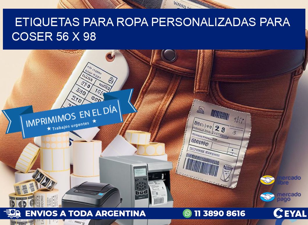 ETIQUETAS PARA ROPA PERSONALIZADAS PARA COSER 56 x 98