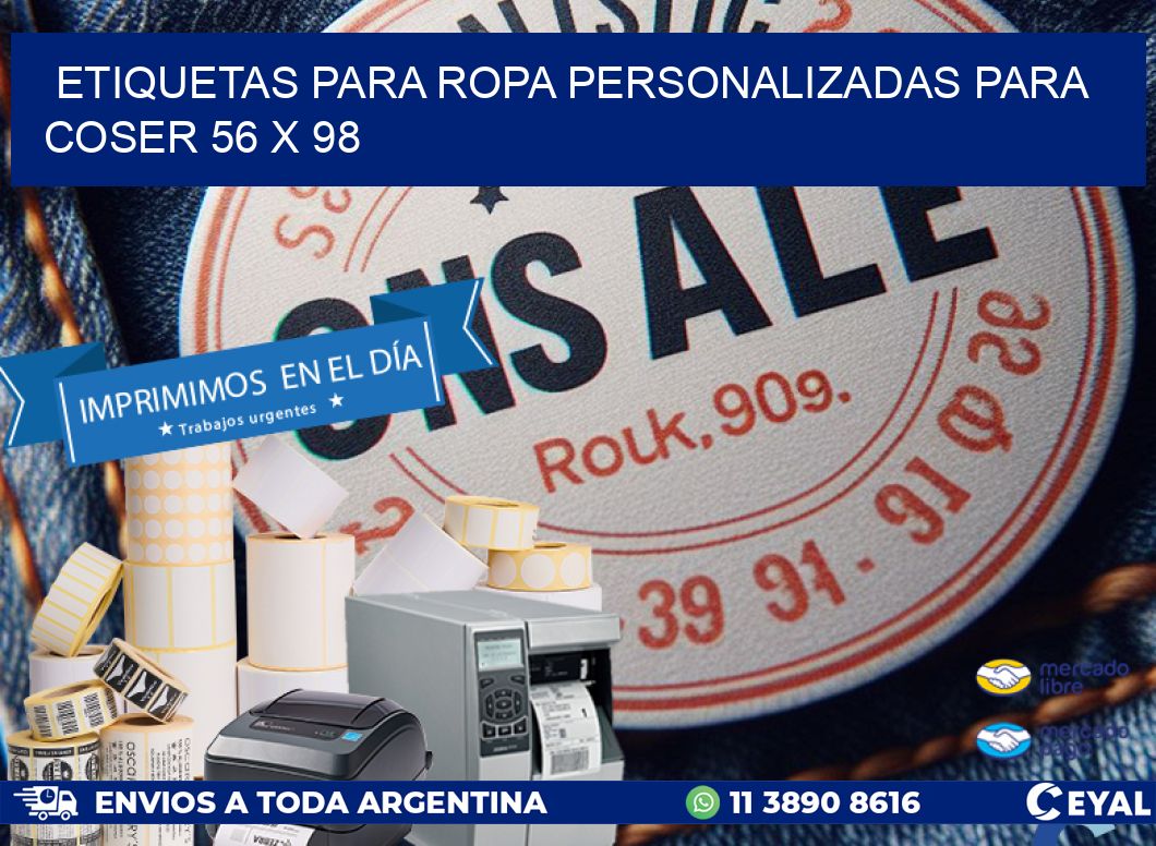 ETIQUETAS PARA ROPA PERSONALIZADAS PARA COSER 56 x 98