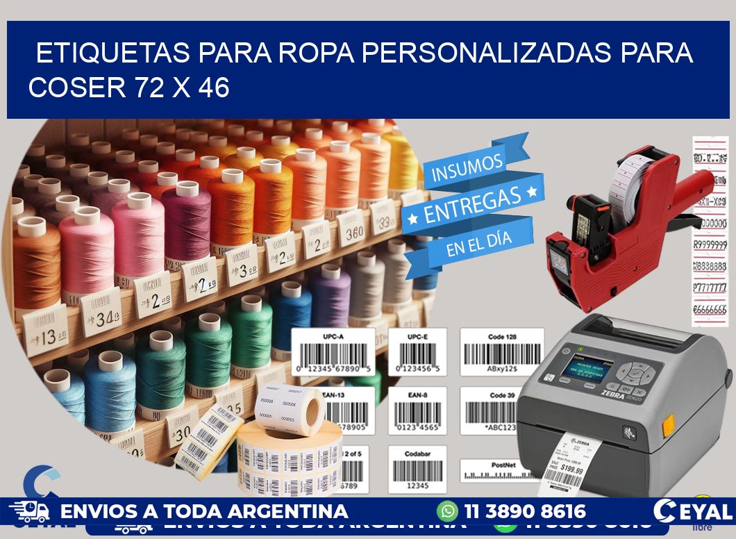 ETIQUETAS PARA ROPA PERSONALIZADAS PARA COSER 72 x 46