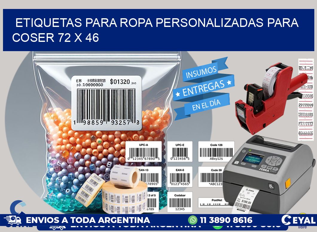 ETIQUETAS PARA ROPA PERSONALIZADAS PARA COSER 72 x 46