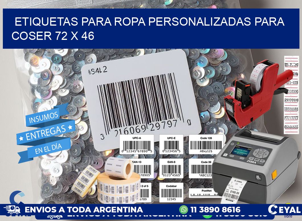 ETIQUETAS PARA ROPA PERSONALIZADAS PARA COSER 72 x 46