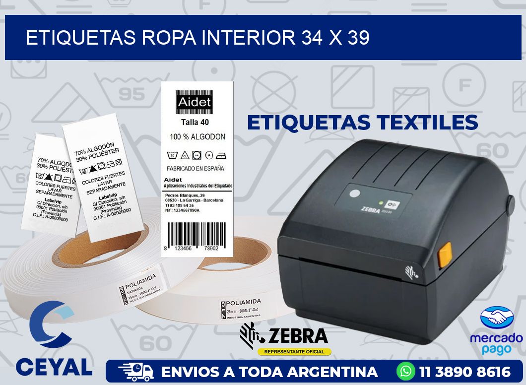 ETIQUETAS ROPA INTERIOR 34 x 39
