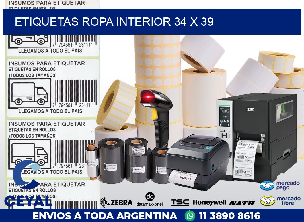 ETIQUETAS ROPA INTERIOR 34 x 39