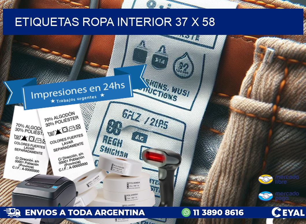 ETIQUETAS ROPA INTERIOR 37 x 58