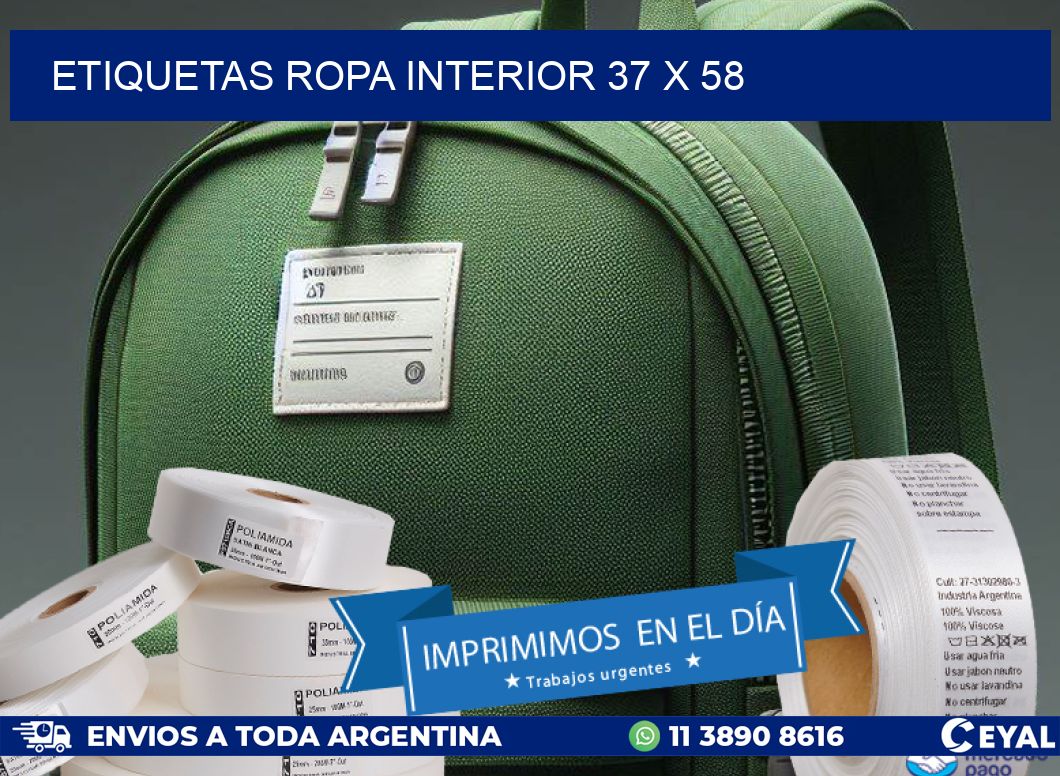 ETIQUETAS ROPA INTERIOR 37 x 58