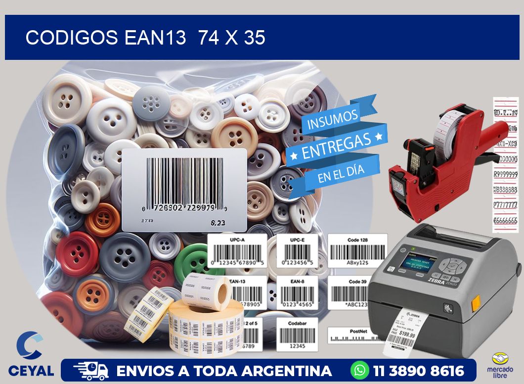CODIGOS EAN13  74 x 35