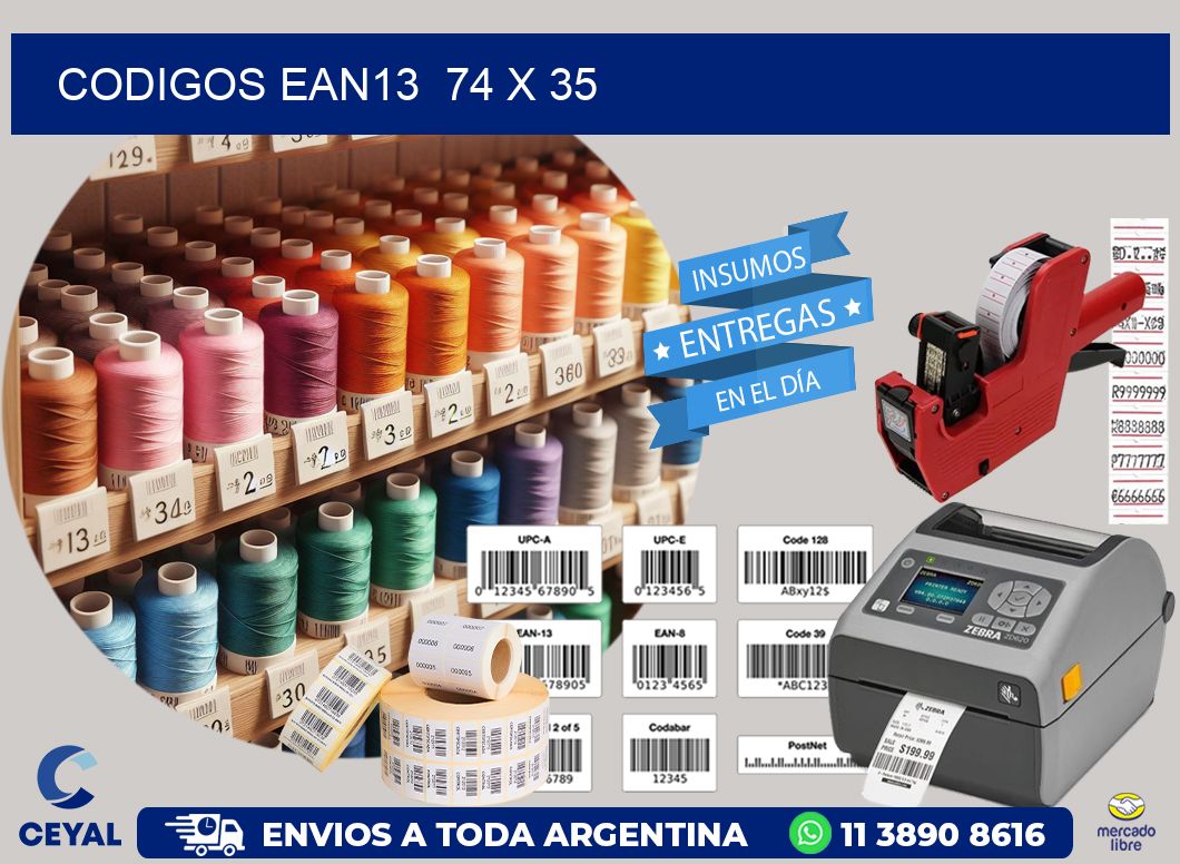 CODIGOS EAN13  74 x 35