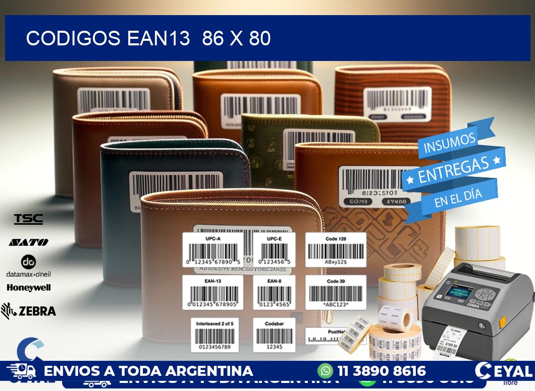 CODIGOS EAN13  86 x 80