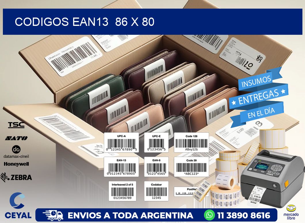CODIGOS EAN13  86 x 80