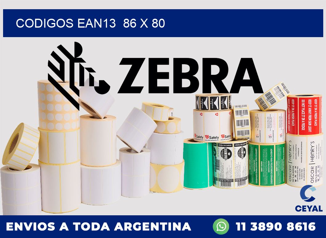 CODIGOS EAN13  86 x 80