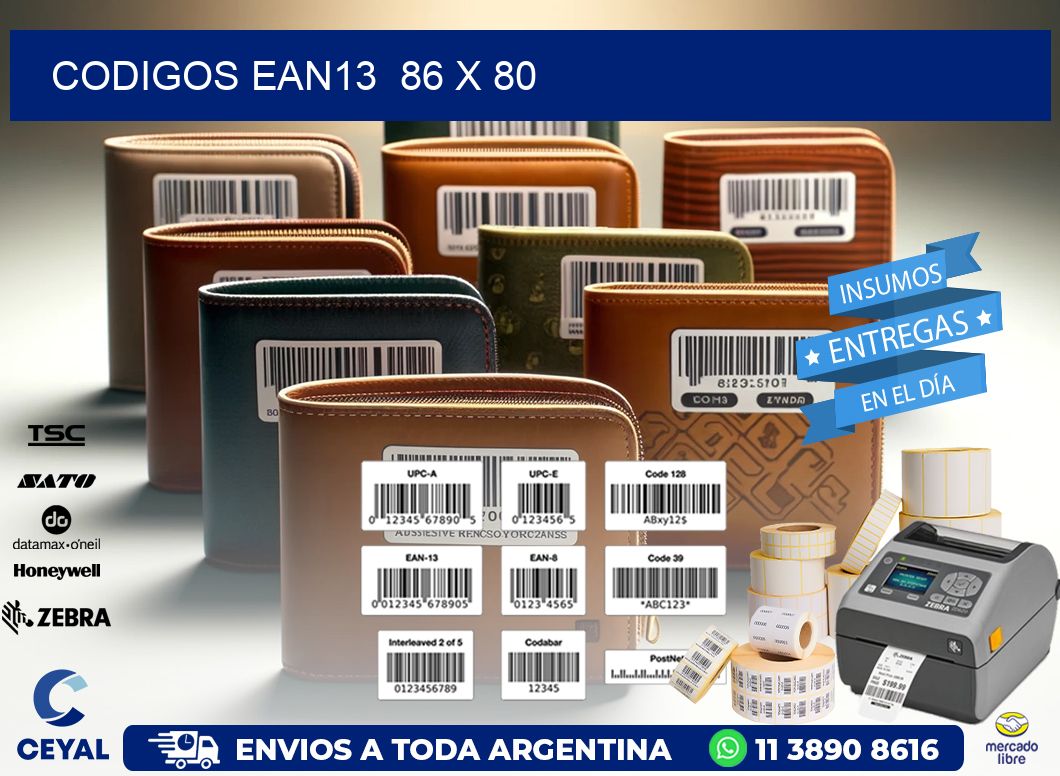 CODIGOS EAN13  86 x 80