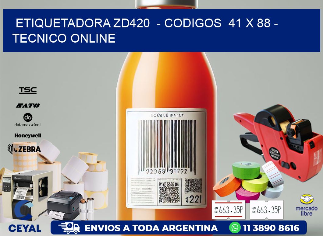 ETIQUETADORA ZD420  - CODIGOS  41 x 88 - TECNICO ONLINE