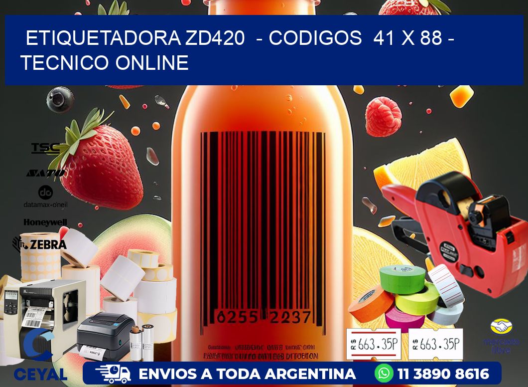 ETIQUETADORA ZD420  - CODIGOS  41 x 88 - TECNICO ONLINE