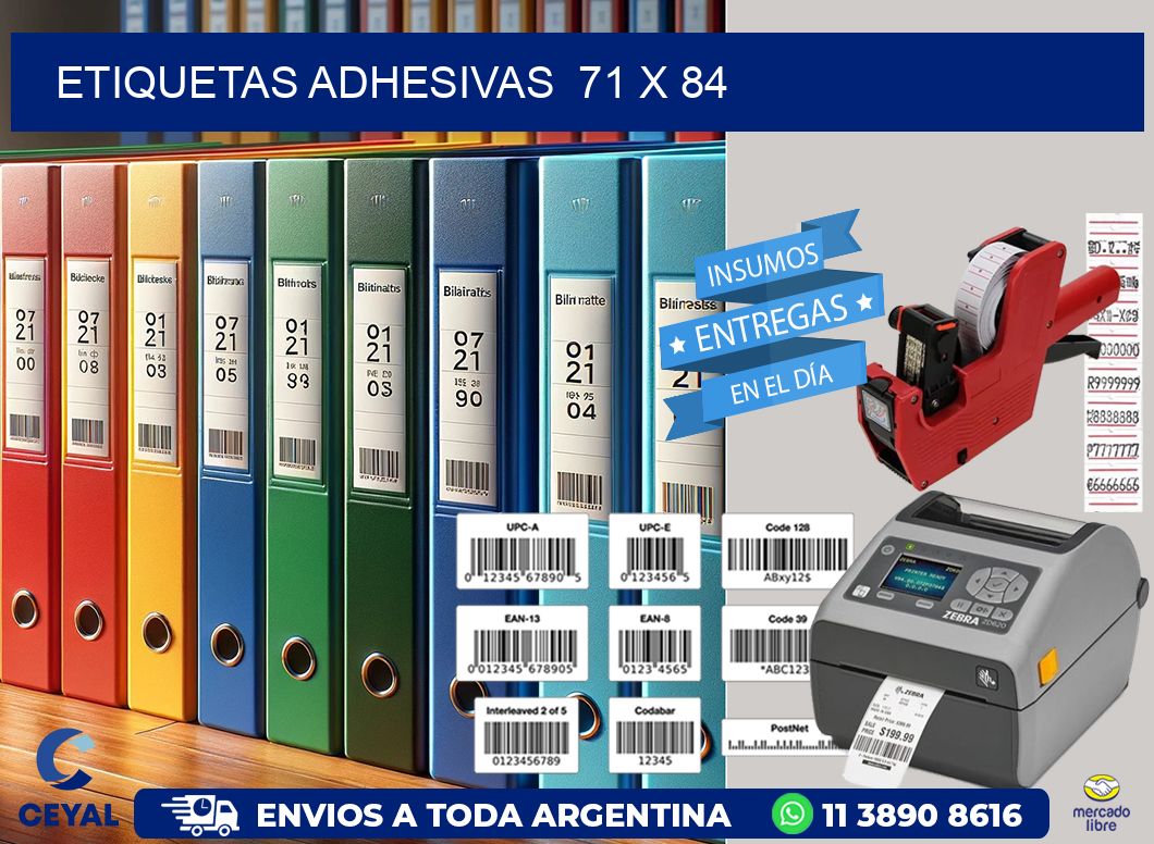 ETIQUETAS ADHESIVAS  71 x 84