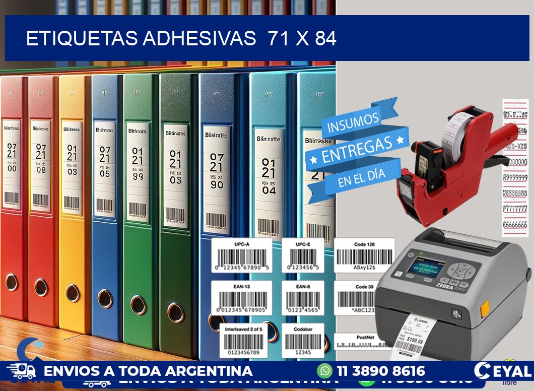 ETIQUETAS ADHESIVAS  71 x 84
