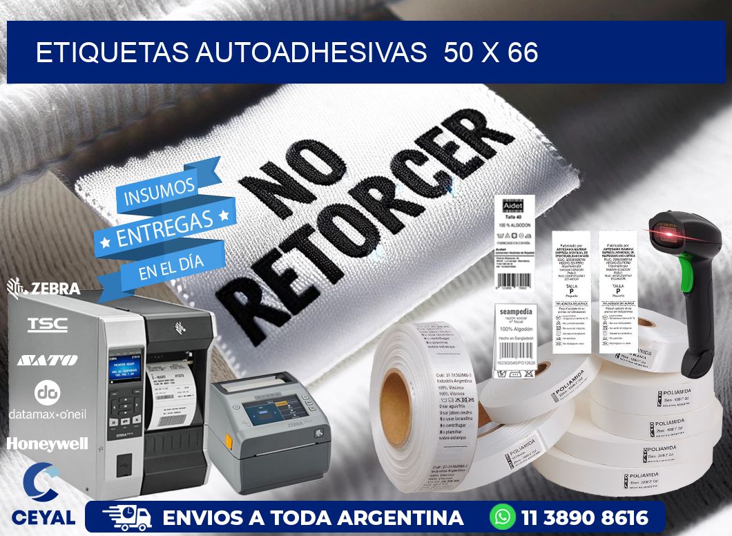 ETIQUETAS AUTOADHESIVAS  50 x 66