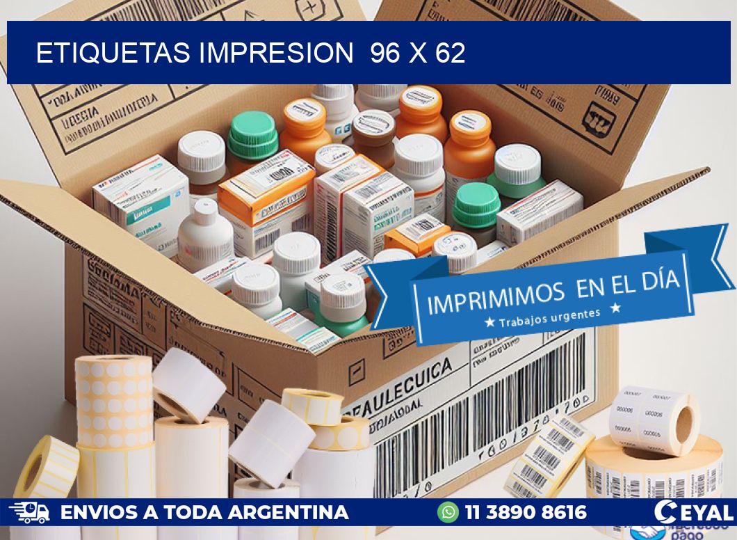 ETIQUETAS IMPRESION  96 x 62