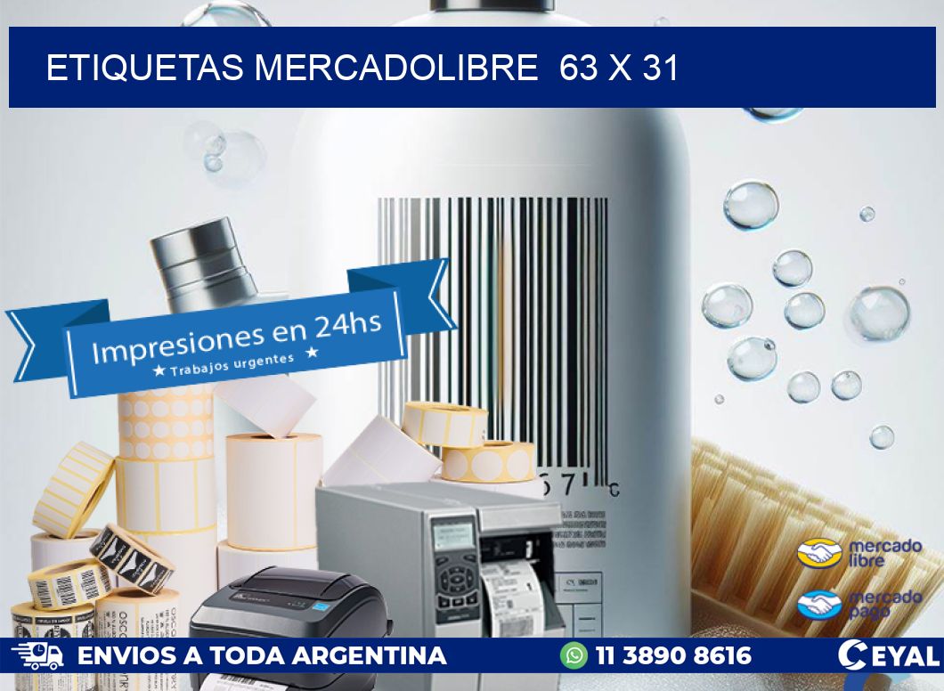 ETIQUETAS MERCADOLIBRE  63 x 31
