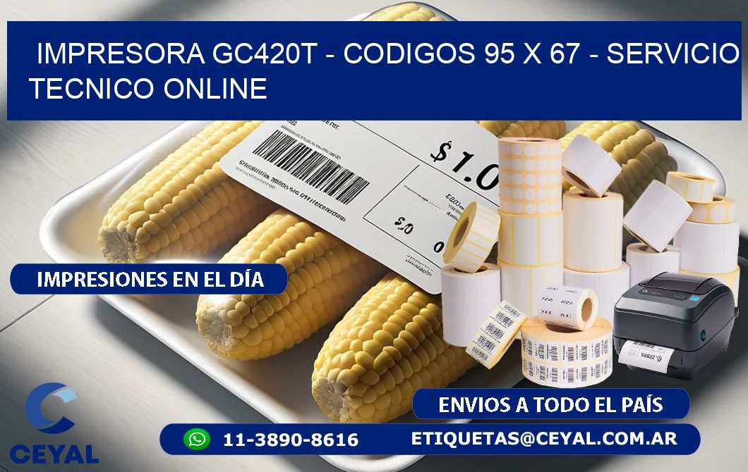 IMPRESORA GC420T - CODIGOS 95 x 67 - SERVICIO TECNICO ONLINE