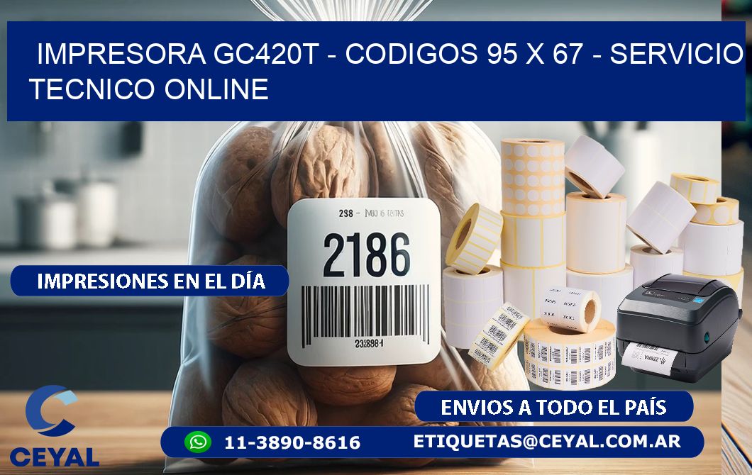 IMPRESORA GC420T - CODIGOS 95 x 67 - SERVICIO TECNICO ONLINE