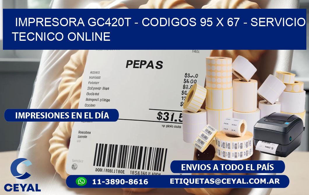 IMPRESORA GC420T - CODIGOS 95 x 67 - SERVICIO TECNICO ONLINE