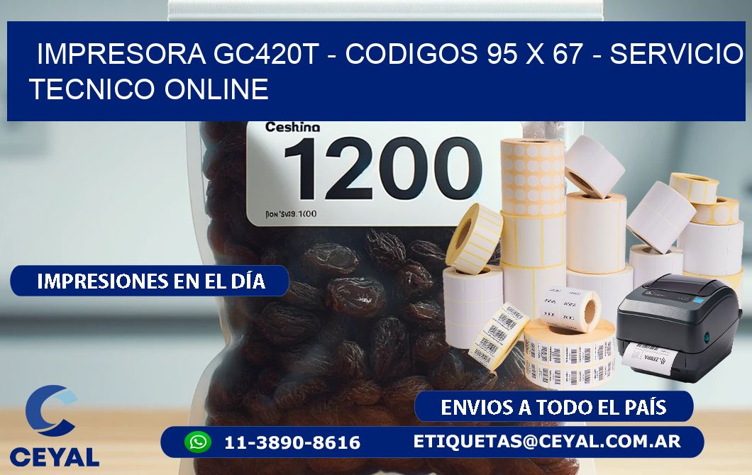IMPRESORA GC420T - CODIGOS 95 x 67 - SERVICIO TECNICO ONLINE