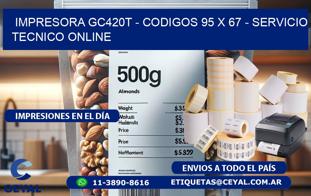 IMPRESORA GC420T – CODIGOS 95 x 67 – SERVICIO TECNICO ONLINE
