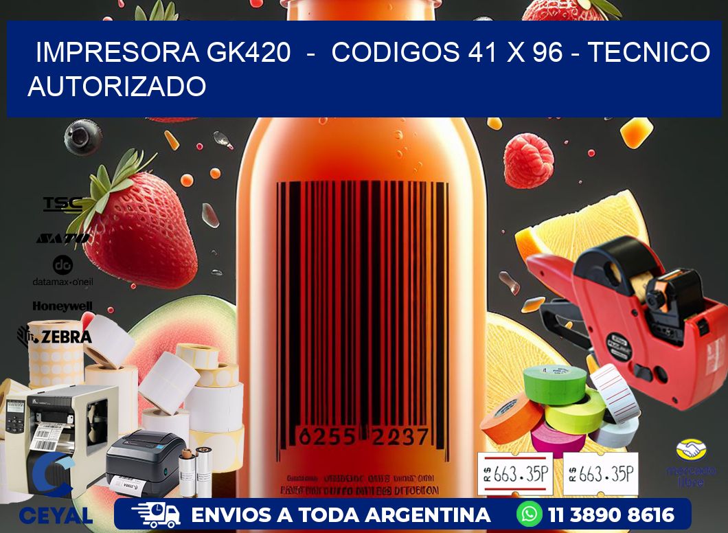 IMPRESORA GK420 - CODIGOS 41 x 96 - TECNICO AUTORIZADO