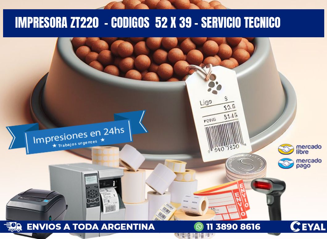 IMPRESORA ZT220 - CODIGOS 52 x 39 - SERVICIO TECNICO