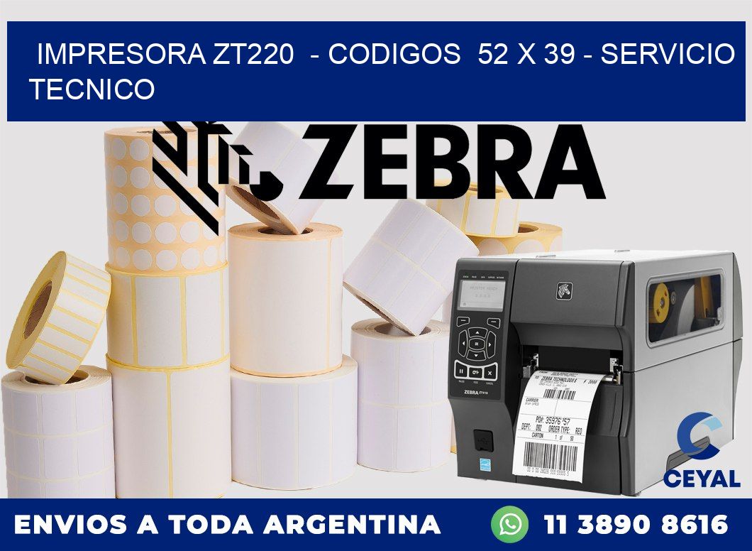 IMPRESORA ZT220 - CODIGOS 52 x 39 - SERVICIO TECNICO