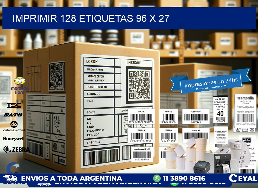 IMPRIMIR 128 ETIQUETAS 96 x 27