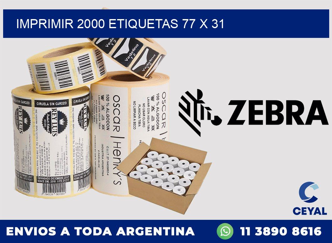IMPRIMIR 2000 ETIQUETAS 77 x 31