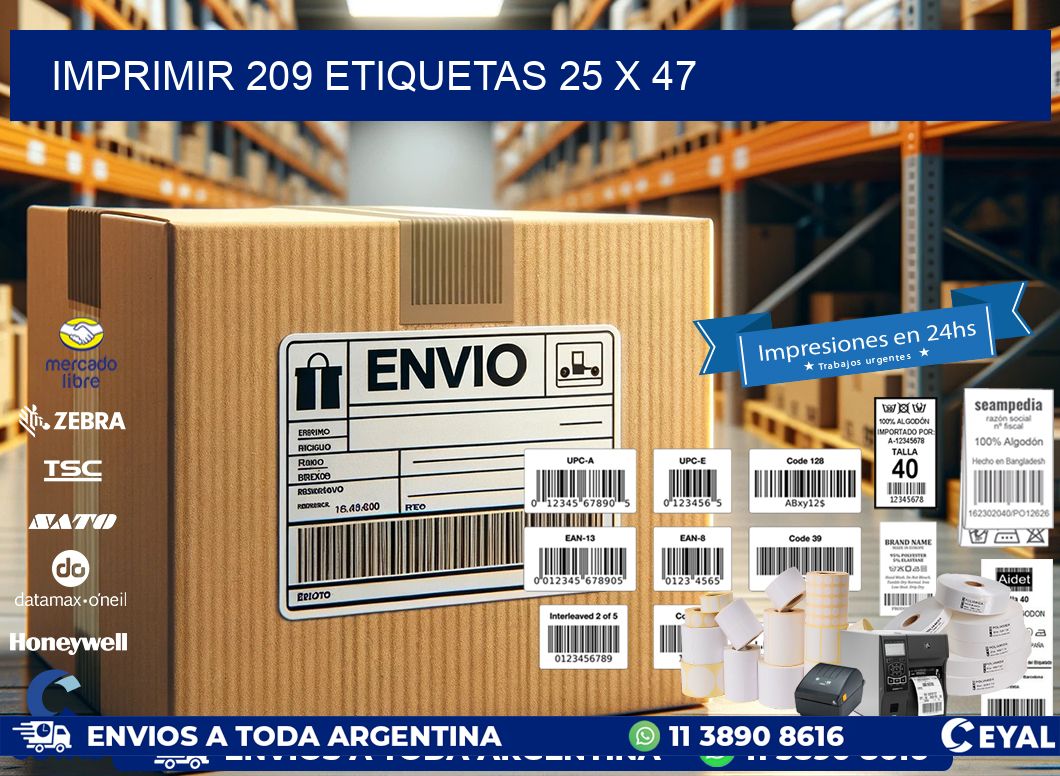 IMPRIMIR 209 ETIQUETAS 25 x 47